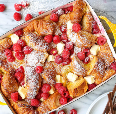 Raspberry Jalapeño Croissant Bake